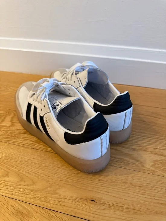 adidas Sambae White Low-Top Leather Sneaker - Picture 4 of 6